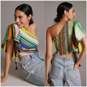Anthropologie Hope For Flowers by Tracy Reese One Shoulder Blouse - Soul Stripes